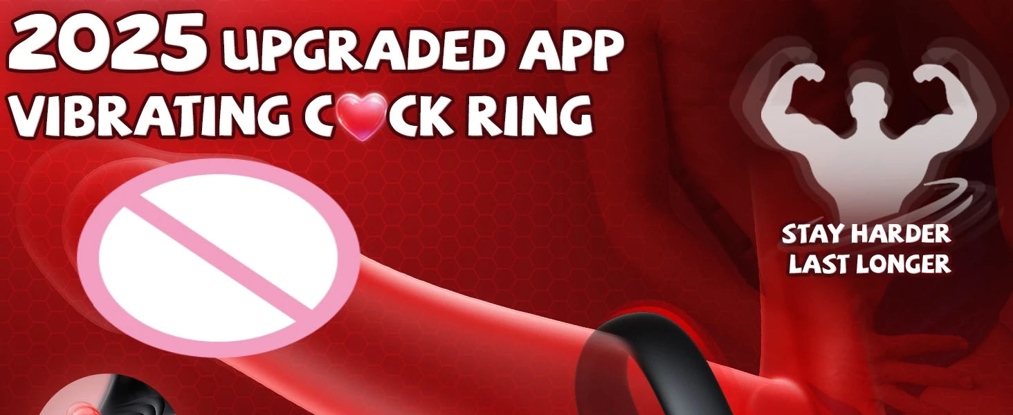 APP Control Vibrating  Ring  for Men Ejaculation Delay Testicle Stimulation