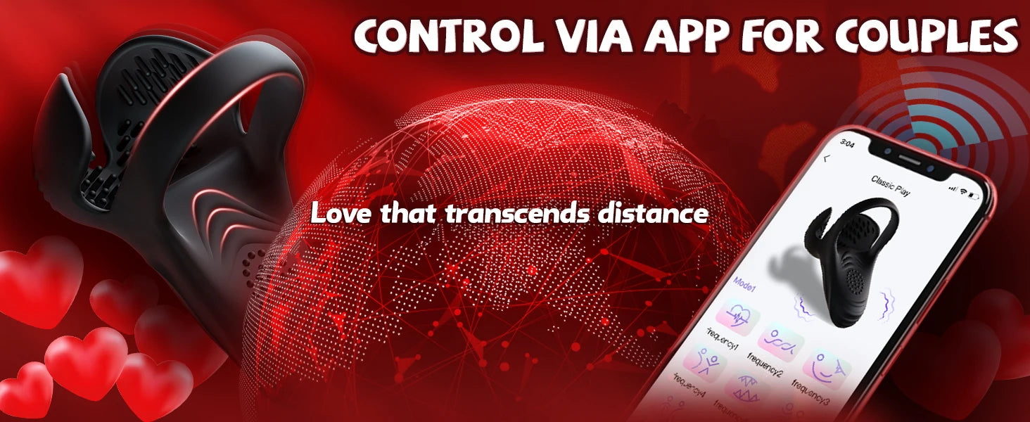APP Control Vibrating  Ring  for Men Ejaculation Delay Testicle Stimulation