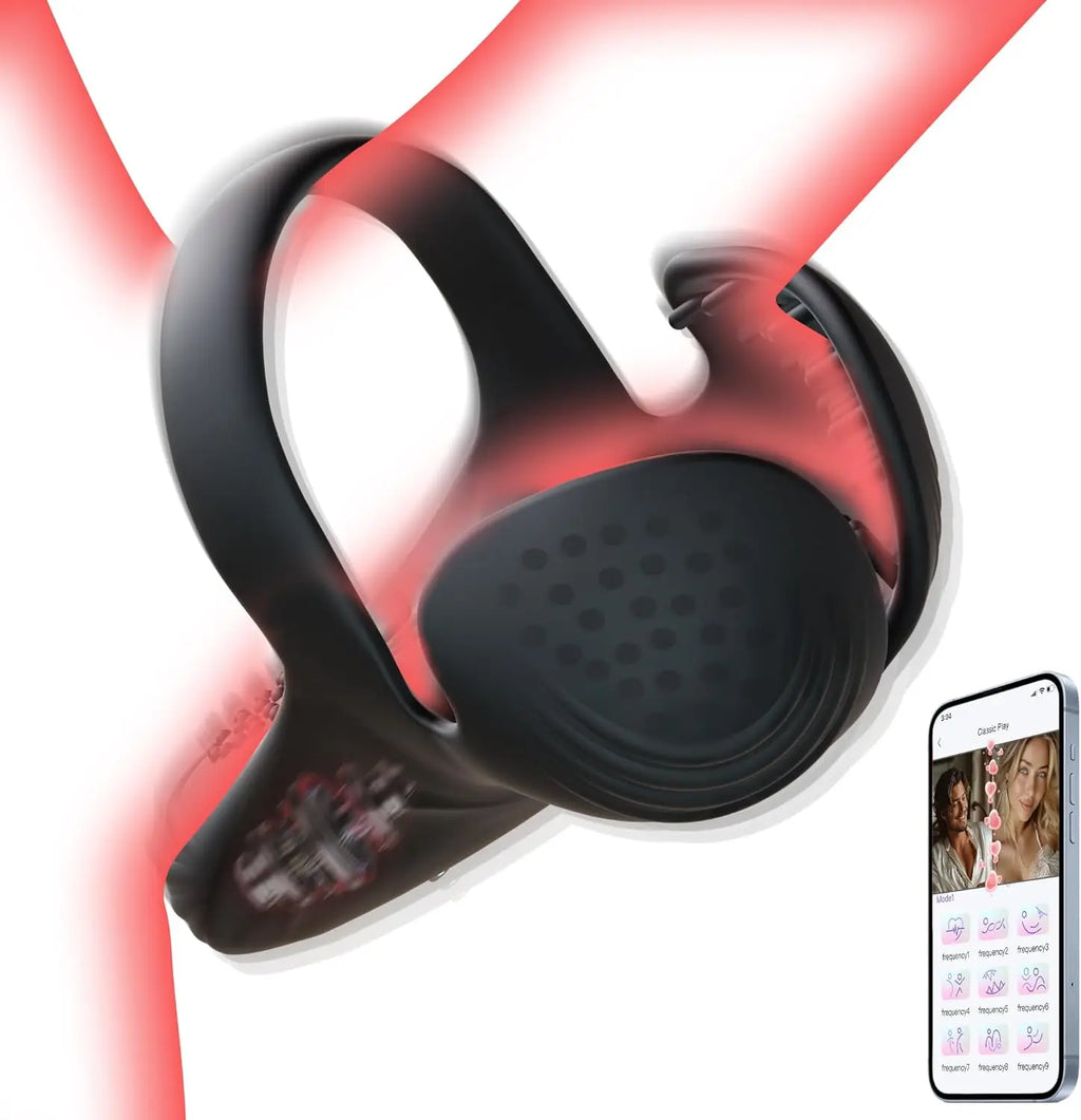 APP Control Vibrating  Ring  for Men Ejaculation Delay Testicle Stimulation