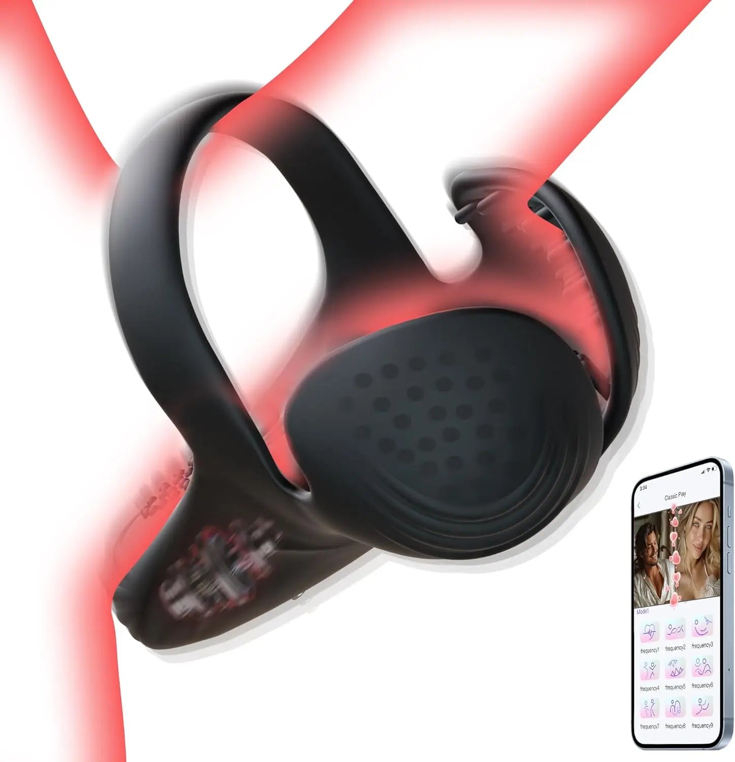 APP Control Vibrating  Ring  for Men Ejaculation Delay Testicle Stimulation