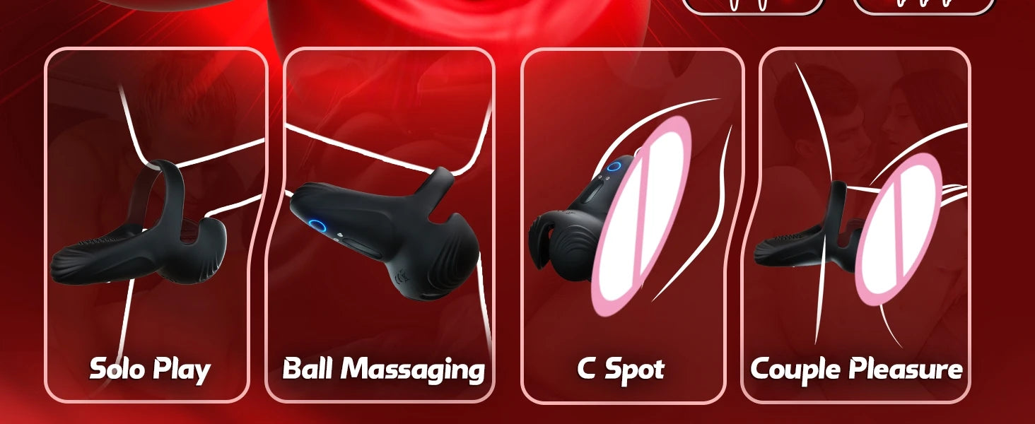 APP Control Vibrating  Ring  for Men Ejaculation Delay Testicle Stimulation