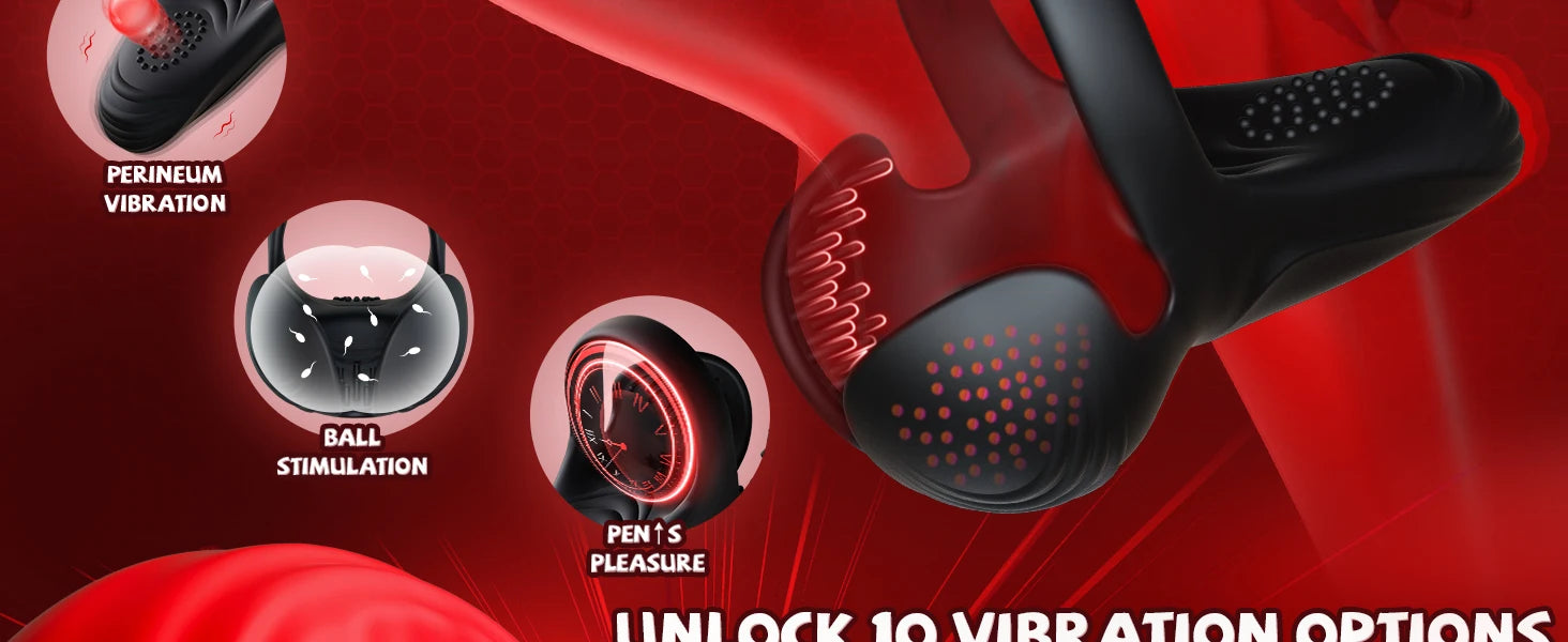 APP Control Vibrating  Ring  for Men Ejaculation Delay Testicle Stimulation